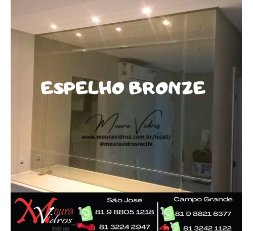 PAINEL COM ESPELHO BRONZE CRISTAL SOB MEDIDA
